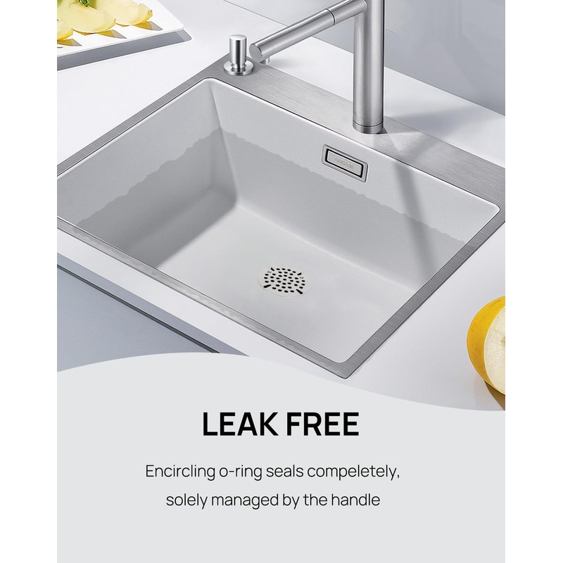 Sepaitek 3-1/2" Commercial Sink Drain with Twist Lever Handle, Waste