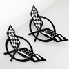 Front Nose & Rear Deck Lid Crossed Flags Emblems Car