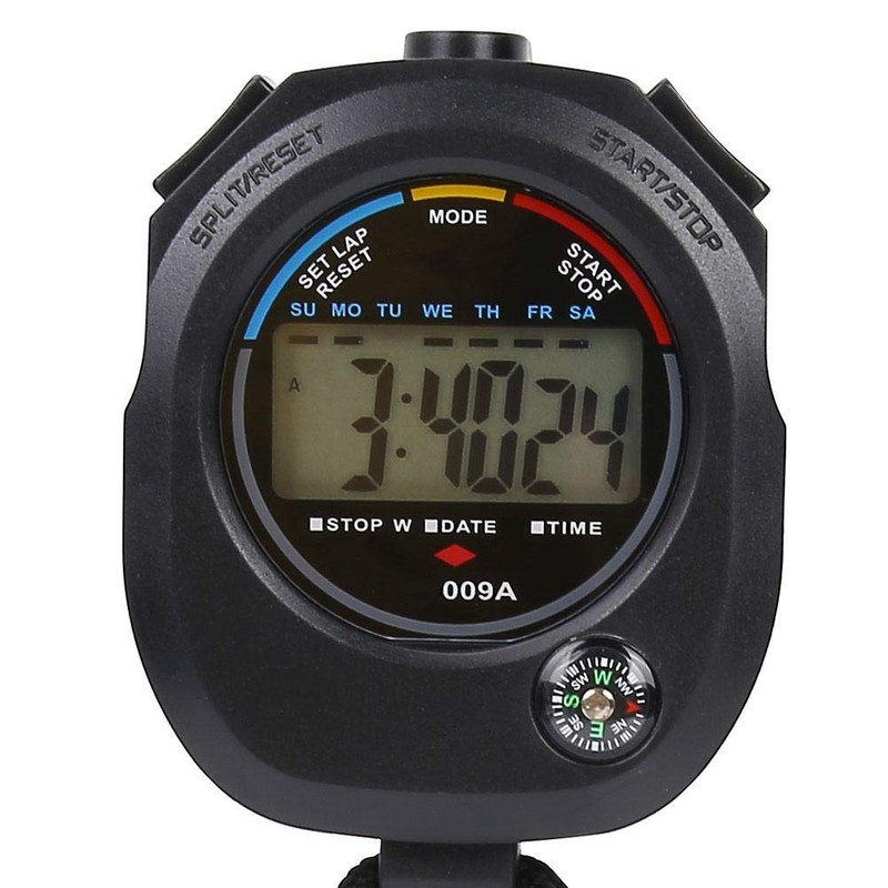 Qiilu 2 PCS Sport Timer, Cronógrafo Digital Preciso Handheld Multifunción