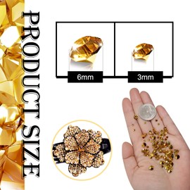 Toaob 10000 Pieces Crystals in Diamond Shape Acrylic Gold 3 mm 6 mm for Table Decoration Wedding