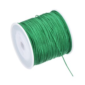 Rebower 0.8mm Nylon String for Bracelets, 100m Nylon Satin String Cord Beading Thread [ for Jewelry Making Bracelet Necklaces DIY Craft] - Green