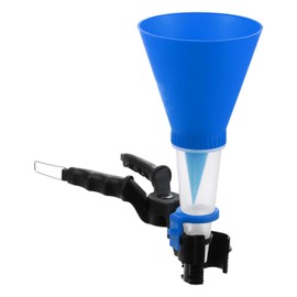 HARFINGTON Adjustable Clamp Oil Funnel, Universal Engine Oil Funnel Adapter Spill-Free Oil Filter Transfer Tool for Cars Trucks Automotive Motor, Blue
