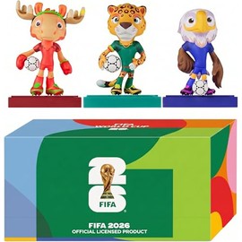 Juego de 3 Mascotas Mundial 2026 FIFA World Cup 2026 Maple Zayu Clutch 7.6 cm Figuras Coleccionables Mundial 2026 Oficial Souvenirs Regalo para Fans Coleccionistas