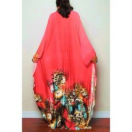 YouKD Women's Summer Long Kaftan Maxi Bohemian Dress Beach Cover Up Bikini Robe Loungewear One Size, d butterfly
