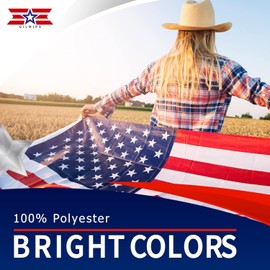 GILMIPS American Flag 3x5,Bright Color & Fade Proof Longest Last American Flags for Outside 3x5 ft US Flags,Double Stitched Polyester with Brass Grommets for All Weather USA Flag (2 Pack)
