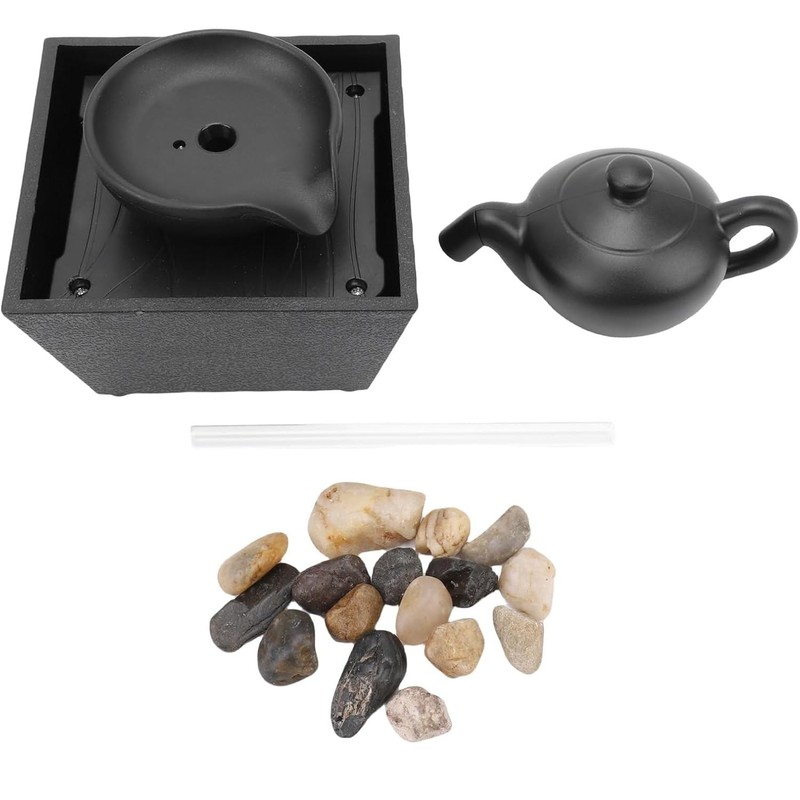 Tissting Tabletop Water Fountain Floating Teapot Indoor Waterfall Feature