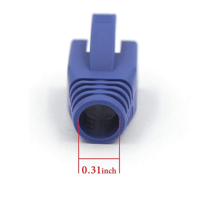 VCE RJ45 Strain Relief Boots for Cat6A/Cat7 Network Plugs, 20-Pack