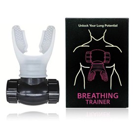 Dual-Control Breathing Trainer, Lung Trainer | Independent Adjustable Exhale & Inhale Resistance | Breathing Exercise Device for Lungs | for Daily, Fitness & Sport - White