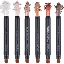 Sombra de Ojos en Barras, 6 Piezas de Lápiz de Iluminadores Maquillaje, Resistente al Agua, de Larga Duración, Mate, Brillante, Sombra de Ojos, Resaltador, Kit de Maquillaje de Crayón para Mujeres (Iluminadores)