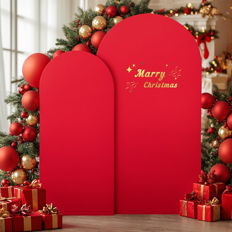 Red Arch Backdrop Covers - 7.2FT, 6FT Spandex Fitted Wedding