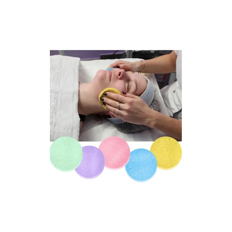 Pack 12 Esponjas Faciales de Celulosa Suave Comprimida Amarillas