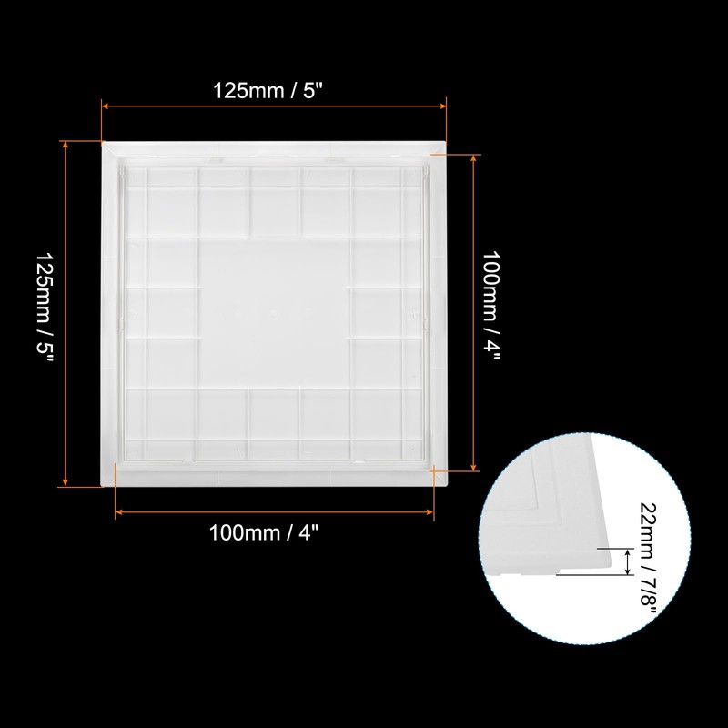 PATIKIL 4x4 inch(95x95mm) Removable Hinged Access Panel, ABS Plumbing Access