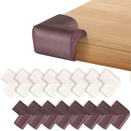 16 PCS Protectores Para Esquinas y Bordes, Odar Cubiertas Protectores de Esquinas, Kit de Seguridad para Niños, Kit de seguridad para el hogar, Protege Bebé y Los Bordes y Esquinas de Muebles (8 Marrón + 8 Blanco)