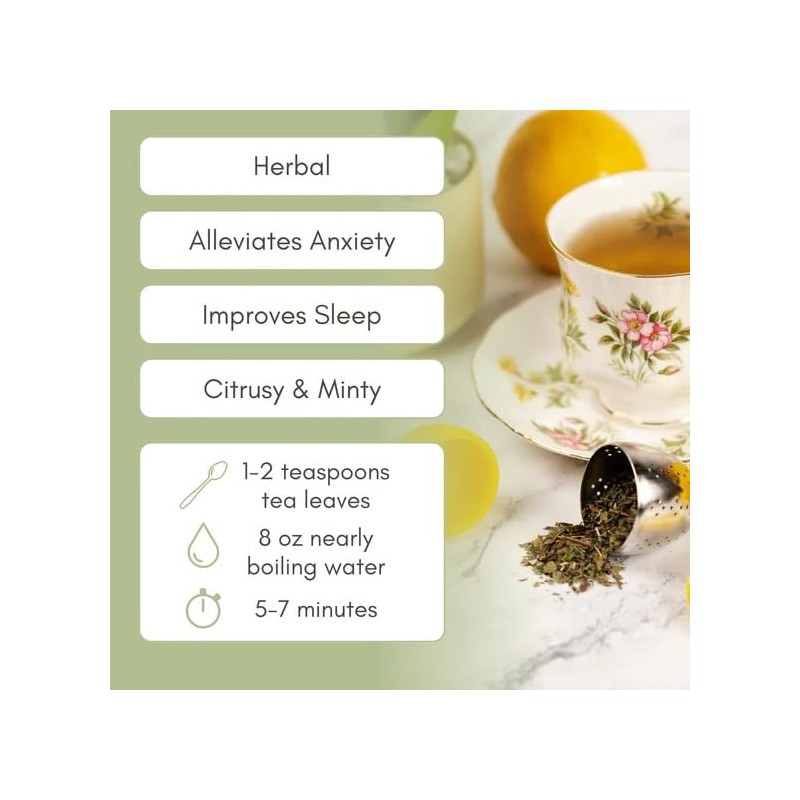 Organic Lemon Balm Loose Leaf Tea - 1oz Bag (Approx.