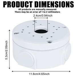 2 x Junction Box for Surveillance Camera, Universal Connection Box for Dome Camera, Camera Junction Box, Security Camera Mounting Box, Universal Junction Box, Security Cameras (White)