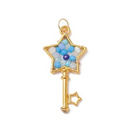 LiQunSweet 30 Pcs Mixed Color Glass Charms with Open Back Bezel Charms Finding Key with Star Charms for DIY Earrings Bracelet Keychain Jewelry Making