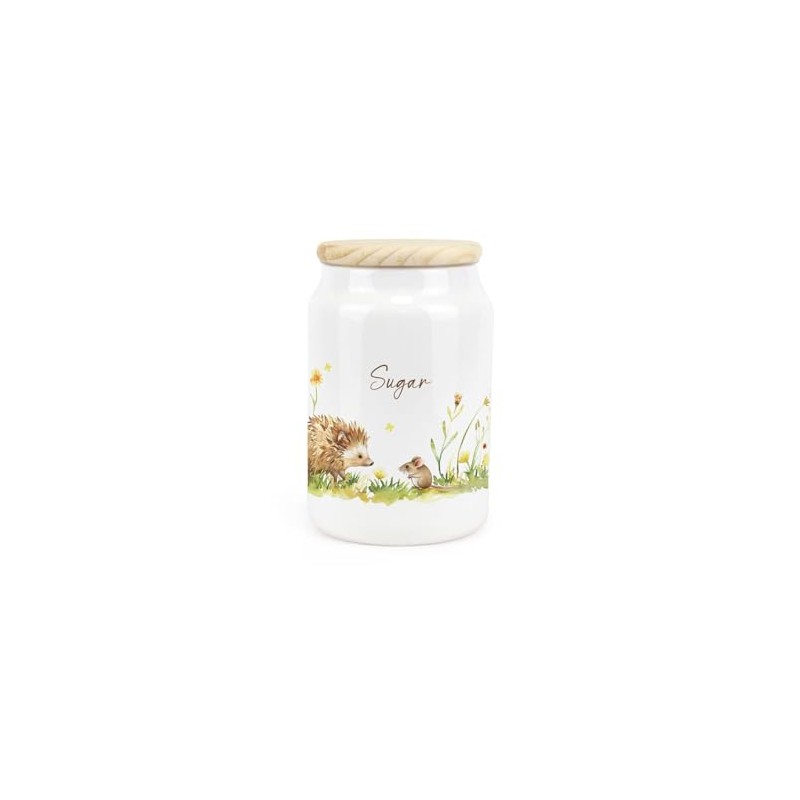 Purely Home Hedgehog & Mouse Ceramic Sugar Storage Canister -