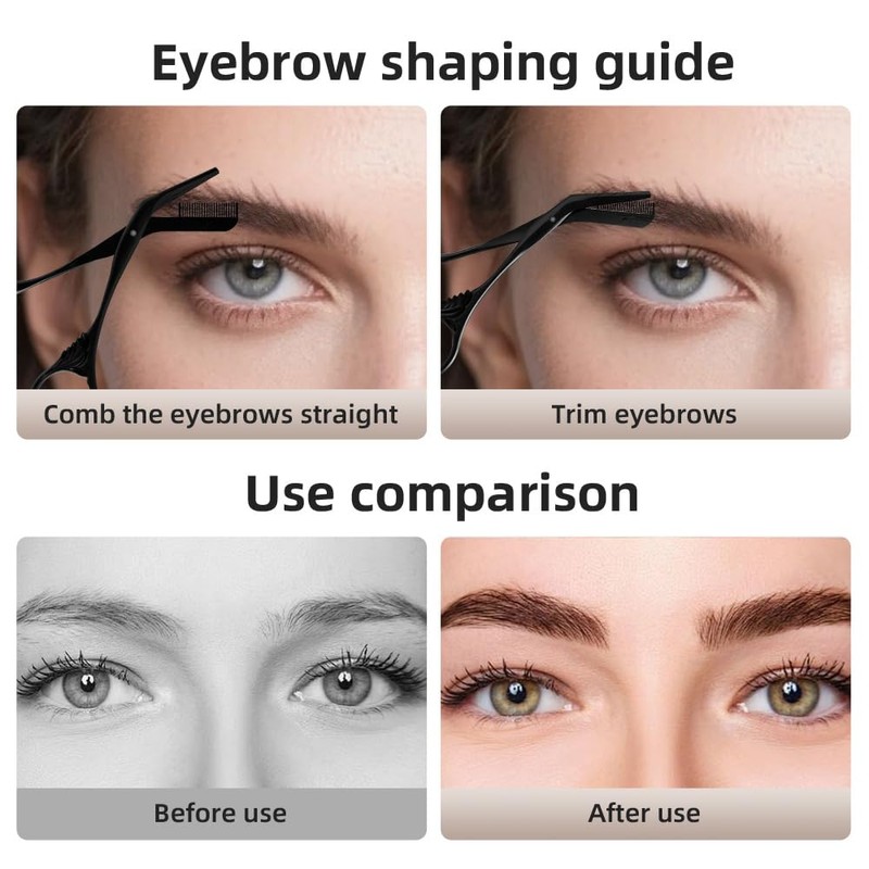 OFIDUS Eyebrow Scissors Trimmer with Comb Gift for Men Women