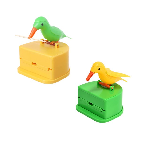 2 Pcs Toothpick Dispensers Bird Shaped Automatic Toothpick Boxes Automatic