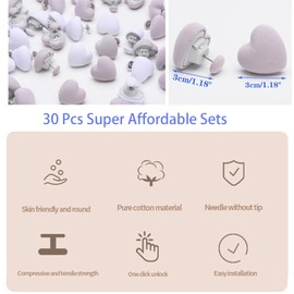 30 Pcs Duvet Pins Comforter Pins Curtain Pins Duvet Clips Affordable Sets,Use as Duvet Donuts,Curtain or Drape Pins,or to Secure Upholstery (Heart Grey)