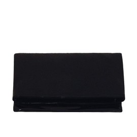 JNB Basic Patent Foldover Clutch, Black