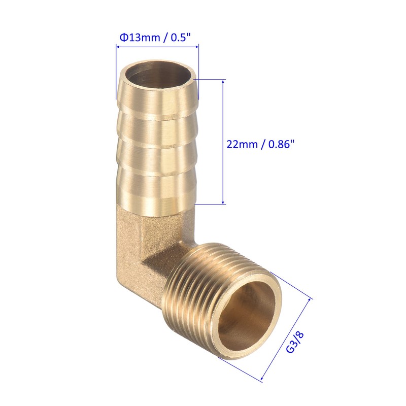 M METERXITY 2 x Screw Connectors Brass Angle 90 Degree