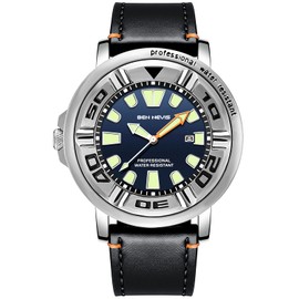 rorios Men's Watches Waterproof Analogue Quartz Watch with Leather Strap Luminous Business Watch Fashion Dress Watches for Men, Blue B, Strap.