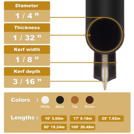 Window Weatherstrip Seal 1/4" Bulb Bubble Kerf Mount Bulb Gasket Window Weather Stripping Kerf - 4 Colors and 5 Length Options (100', Black)