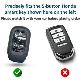 Autobase Silicone Key Fob Cover for 2022 2023 2024 2025 Honda Civic Accord HR-V CR-V Pilot Sport SI EX EX-L Touring | Car Accessory | Key Protection Case - 2 Pcs (Black & Blue)