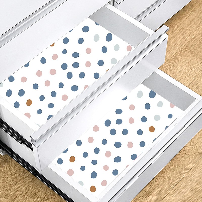 HAOKHOME Shelf Liner and Cabinet Liner Boho Polka Dots, Self-Adhesive