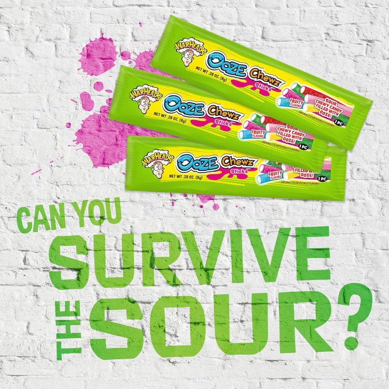 WARHEADS - Sour Ooze Chewz Sticks - Individually Wrapped, Chewy