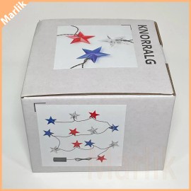 IKEA KNORRALG LED String Light With 12 Lights/Stars, Battery Operated (excl) NEW