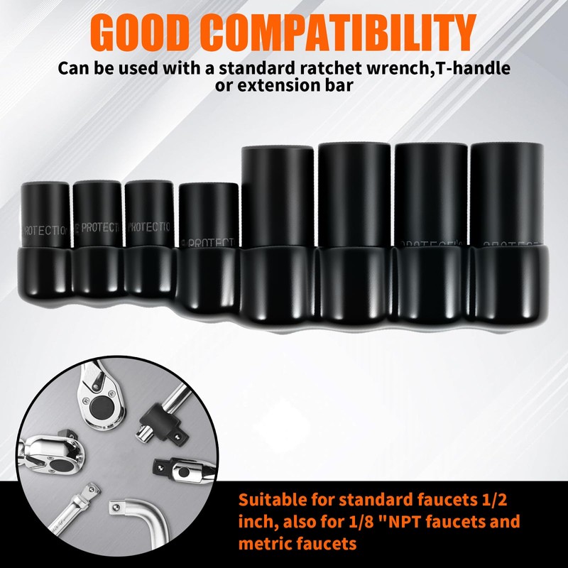 8Pcs Tap Socket Set,1/4 Inch and 3/8 Inch Drive Tap