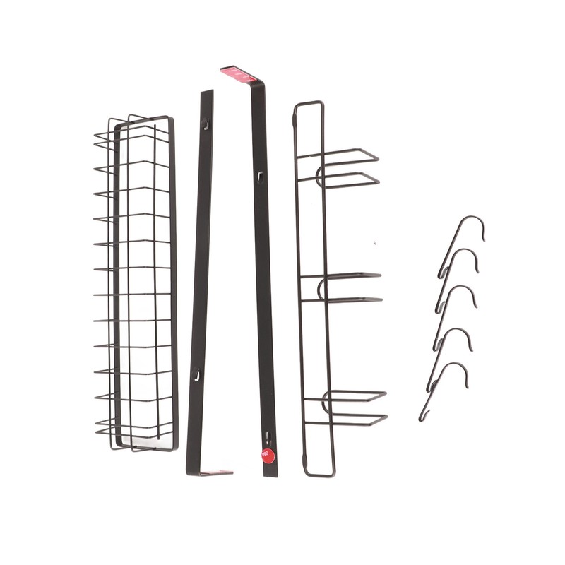 Refrigerator Hanging Shelf Nail Free with Hooks Black Refrigerator Spice