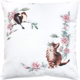 Luca-S Kitten and Birds Pillow