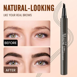 AWROSE Eyebrow Pencil, 3 Pack 3D Microblading 4-Tip Eyebrow Pen, Magic Precise Natural Waterproof Eye Brow Pen with Hair Like Strokes, 4 Fork Tip Multi-Used Eye Brow Pencils for Women/Men