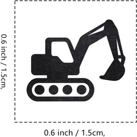 Excavator Construction Rubber Stamp, 3/5 Inch Small Mini Stamp for Scrapbooking Card Making Planner