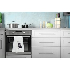 E&S Imports Black Pug Kitchen Towel - Soft Highly Absorbent - Black Pug Gifts - Dish Towels for Washing Dishes - Tea Towels - Reusable - Quick Drying - 100% Natural Cotton - Towels for Pet Lovers