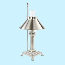 Renovator's Supply Table Desk Lamp Titanic Silver Tone Design 20" Inch Height