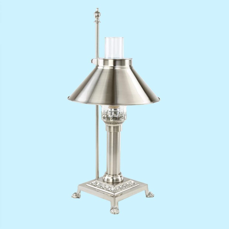 Renovator's Supply Table Desk Lamp Titanic Silver Tone Design 20"