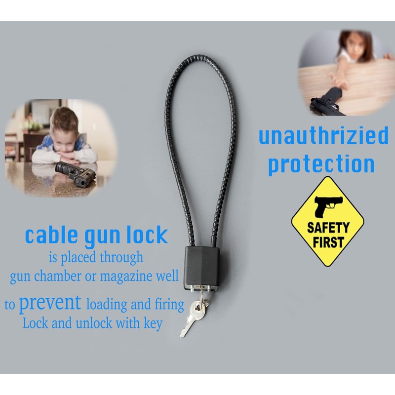 Lockforall Cable Gun Locks with Keys - Keyed Alike 15"