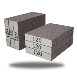 MANICAF 120 Grit Hand Sanding Block Sponges Pack of 6
