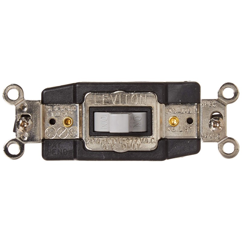 Leviton 20 Amp, 120/277 Volt, Toggle, Double Throw, Center Off,