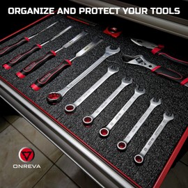 ONREVA Tool Box Foam 4Pack 17x12x1 inch, Foam Inserts for Cases, Polyethylene Storage Sheets for Toolbox Hard Case, Tool Shadow Insert, Kaizen Organizer Sheet