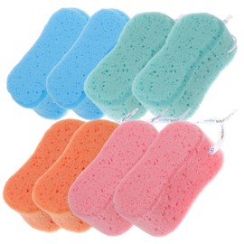 Mikinona 8pcs Simple Shape Bath Sponges for Body Cleaning Soft Bath Scrubbers for Boys and Girls and Adults for Gentle Exfoliation and Relaxation Random Color