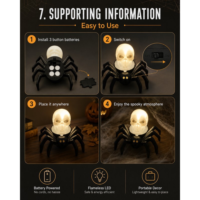 Halloween Spider Eyeball LED Tealight for Spooky Decor – Flameless
