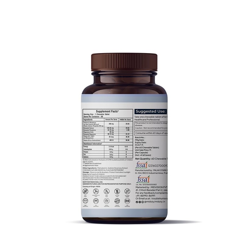 Generic Eleven Zone Kids Calcium with Vitamin D3 - K2