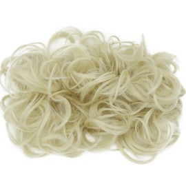 PRETTYSHOP XXXL Hairpiece Hair Wrap Scrunchie Scrunchy Updos, VOLUMINOUS, Curly Messy Bun, Platinum blonde # 613A HW8