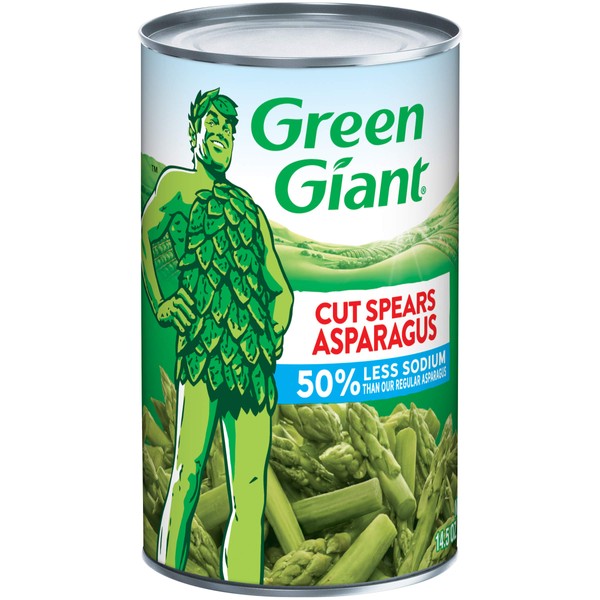 Green Giant 50% Less Sodium Cut Asparagus Spears, 14.5 Ounce Can (Pack of 12)