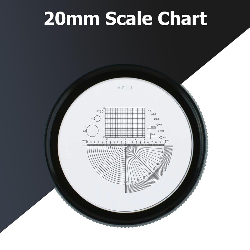10X Illuminated Jewelers Loupe Magnifier with Interchangeable Reticle Scale, LED